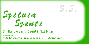 szilvia szenti business card